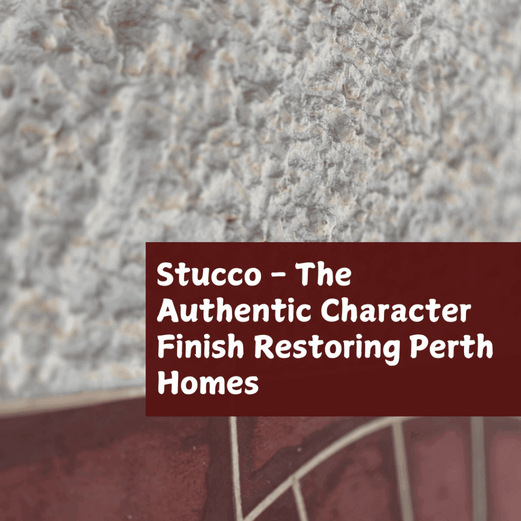 Close-up of traditional stucco render with fine texture and heritage brick detailing.