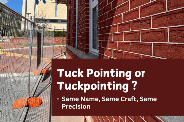 tuck pointing or tuckpointing brickwork example in Perth showing crisp white lines on red bricks