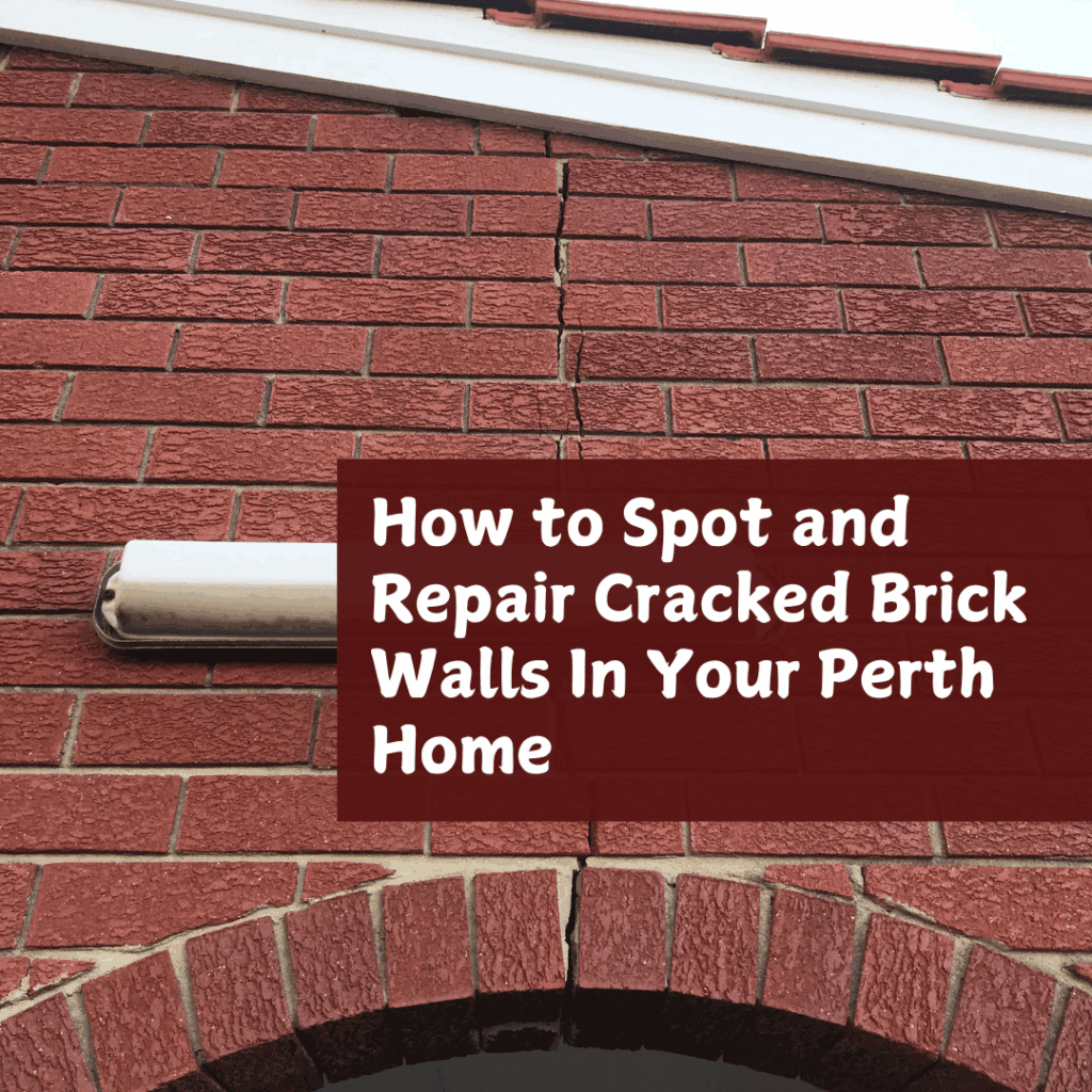 Cracked brick wall in a Perth home showing damage across mortar joints.